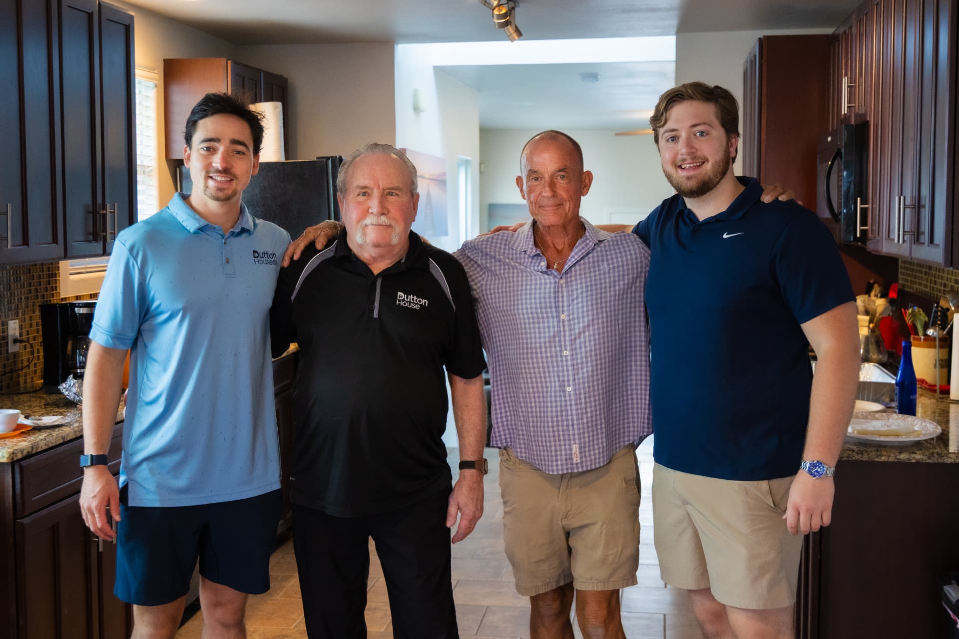Clay Canfield, Tim Warp, Michael Ganther and Griffin Greene at Dutton House